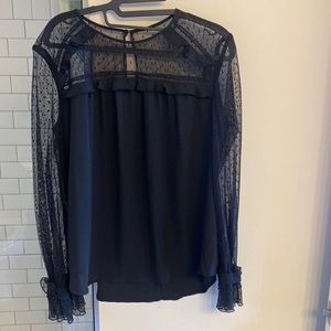 Loft black dress shirt with detailed sleeves